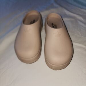 Adidas Beige Slip-On Clogs